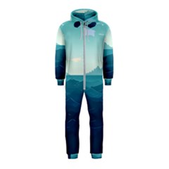 Ai Generated Ocean Waves Sea Water Nautical Hooded Jumpsuit (kids) by Pakemis