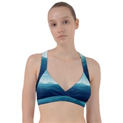 Ai Generated Ocean Waves Sea Water Nautical Sweetheart Sports Bra by Pakemis