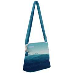 Ai Generated Ocean Waves Sea Water Nautical Zipper Messenger Bag by Pakemis