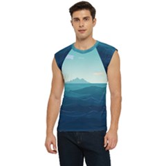 Ai Generated Ocean Waves Sea Water Nautical Men s Raglan Cap Sleeve Tee by Pakemis