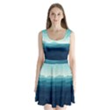 Ai Generated Ocean Waves Sea Water Nautical Split Back Mini Dress  View1