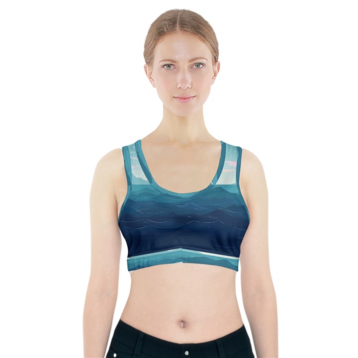 Ai Generated Ocean Waves Sea Water Nautical Sports Bra With Pocket