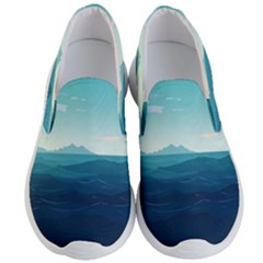 Ai Generated Ocean Waves Sea Water Nautical Men s Lightweight Slip Ons by Pakemis