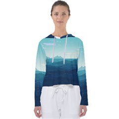 Ai Generated Ocean Waves Sea Water Nautical Women s Slouchy Sweat by Pakemis