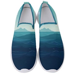 Ai Generated Ocean Waves Sea Water Nautical Men s Slip On Sneakers by Pakemis