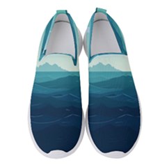 Ai Generated Ocean Waves Sea Water Nautical Women s Slip On Sneakers by Pakemis