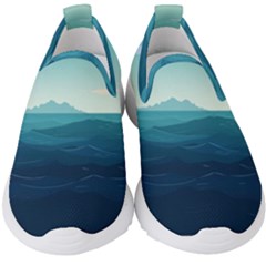 Ai Generated Ocean Waves Sea Water Nautical Kids  Slip On Sneakers by Pakemis