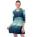 Ai Generated Ocean Waves Sea Water Nautical Mini Skater Shirt Dress View1