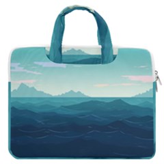 Ai Generated Ocean Waves Sea Water Nautical Macbook Pro 16  Double Pocket Laptop Bag  by Pakemis