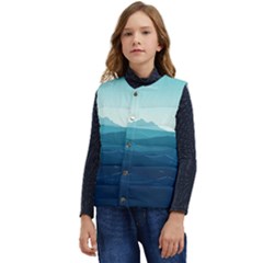 Ai Generated Ocean Waves Sea Water Nautical Kid s Short Button Up Puffer Vest	 by Pakemis