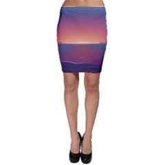 Sunset Ocean Beach Water Tropical Island Vacation Nature Bodycon Skirt by Pakemis