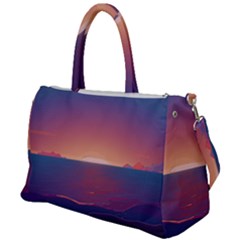 Sunset Ocean Beach Water Tropical Island Vacation Nature Duffel Travel Bag by Pakemis