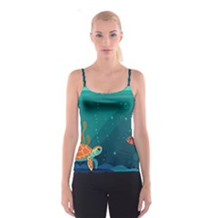 Ai Generated Ocean Sea Fish Aquatic Water Nature 5 Spaghetti Strap Top by Pakemis