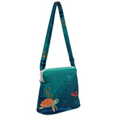 Ai Generated Ocean Sea Fish Aquatic Water Nature 5 Zipper Messenger Bag by Pakemis