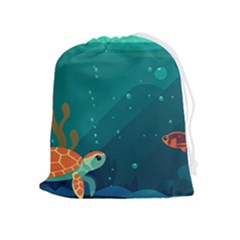 Ai Generated Ocean Sea Fish Aquatic Water Nature 5 Drawstring Pouch (xl) by Pakemis