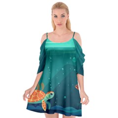 Ai Generated Ocean Sea Fish Aquatic Water Nature 5 Cutout Spaghetti Strap Chiffon Dress by Pakemis