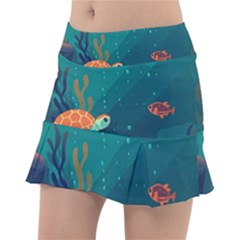 Ai Generated Ocean Sea Fish Aquatic Water Nature 5 Classic Tennis Skirt by Pakemis