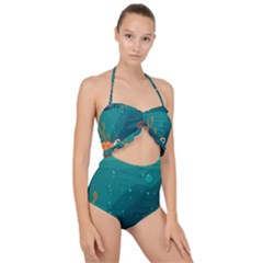 Ai Generated Ocean Sea Fish Aquatic Water Nature 5 Scallop Top Cut Out Swimsuit by Pakemis