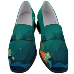 Ai Generated Ocean Sea Fish Aquatic Water Nature 5 Women s Chunky Heel Loafers by Pakemis