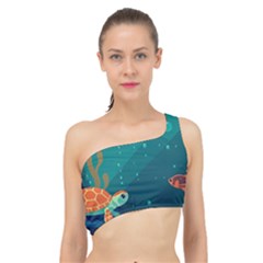 Ai Generated Ocean Sea Fish Aquatic Water Nature 5 Spliced Up Bikini Top  by Pakemis