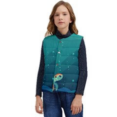 Ai Generated Ocean Sea Fish Aquatic Water Nature 5 Kid s Short Button Up Puffer Vest	 by Pakemis