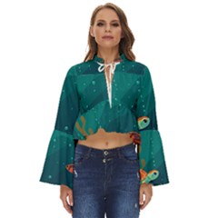 Ai Generated Ocean Sea Fish Aquatic Water Nature 5 Boho Long Bell Sleeve Top