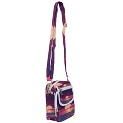 Sunset Ocean Beach Water Tropical Island Vacation 5 Shoulder Strap Belt Bag by Pakemis