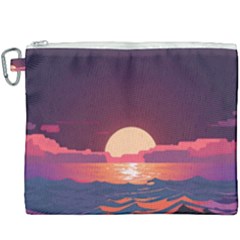 Sunset Ocean Beach Water Tropical Island Vacation 5 Canvas Cosmetic Bag (xxxl) by Pakemis