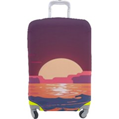 Sunset Ocean Beach Water Tropical Island Vacation 5 Luggage Cover (large) by Pakemis