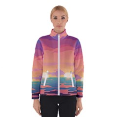 Sunset Ocean Beach Water Tropical Island Vacation 4 Women s Bomber Jacket by Pakemis