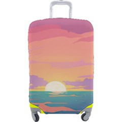 Sunset Ocean Beach Water Tropical Island Vacation 4 Luggage Cover (large) by Pakemis