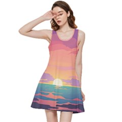 Sunset Ocean Beach Water Tropical Island Vacation 4 Inside Out Racerback Dress by Pakemis