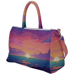 Sunset Ocean Beach Water Tropical Island Vacation 4 Duffel Travel Bag by Pakemis