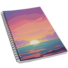 Sunset Ocean Beach Water Tropical Island Vacation 4 5 5  X 8 5  Notebook by Pakemis