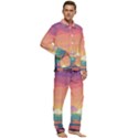 Sunset Ocean Beach Water Tropical Island Vacation 4 Men s Long Sleeve Velvet Pocket Pajamas Set View2