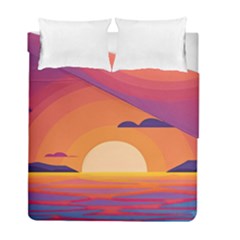 Sunset Ocean Beach Water Tropical Island Vacation Landscape Duvet Cover Double Side (full/ Double Size) by Pakemis