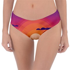 Sunset Ocean Beach Water Tropical Island Vacation Landscape Reversible Classic Bikini Bottoms by Pakemis