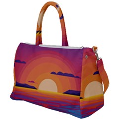 Sunset Ocean Beach Water Tropical Island Vacation Landscape Duffel Travel Bag by Pakemis