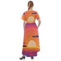 Sunset Ocean Beach Water Tropical Island Vacation Landscape Front Wrap High Low Dress View2