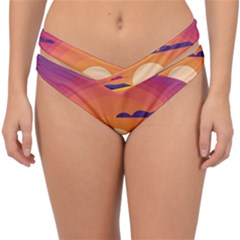 Sunset Ocean Beach Water Tropical Island Vacation Landscape Double Strap Halter Bikini Bottoms by Pakemis