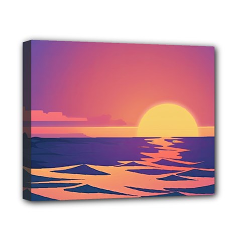 Sunset Ocean Beach Water Tropical Island Vacation Canvas 10  X 8  (stretched) by Pakemis