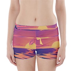 Sunset Ocean Beach Water Tropical Island Vacation Boyleg Bikini Wrap Bottoms by Pakemis