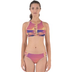 Sunset Ocean Beach Water Tropical Island Vacation Perfectly Cut Out Bikini Set by Pakemis