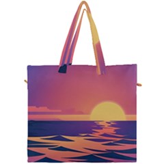 Sunset Ocean Beach Water Tropical Island Vacation Canvas Travel Bag by Pakemis