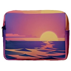 Sunset Ocean Beach Water Tropical Island Vacation Make Up Pouch (large) by Pakemis