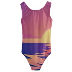 Sunset Ocean Beach Water Tropical Island Vacation Kids  Cut-out Back One Piece Swimsuit by Pakemis