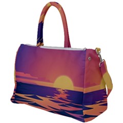 Sunset Ocean Beach Water Tropical Island Vacation Duffel Travel Bag by Pakemis