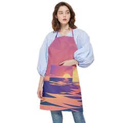 Sunset Ocean Beach Water Tropical Island Vacation Pocket Apron by Pakemis