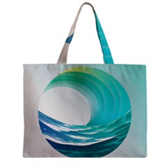 Tsunami Tidal Wave Wave Minimalist Ocean Sea 2 Zipper Mini Tote Bag by Pakemis