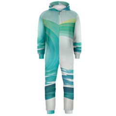 Tsunami Tidal Wave Wave Minimalist Ocean Sea 2 Hooded Jumpsuit (men) by Pakemis